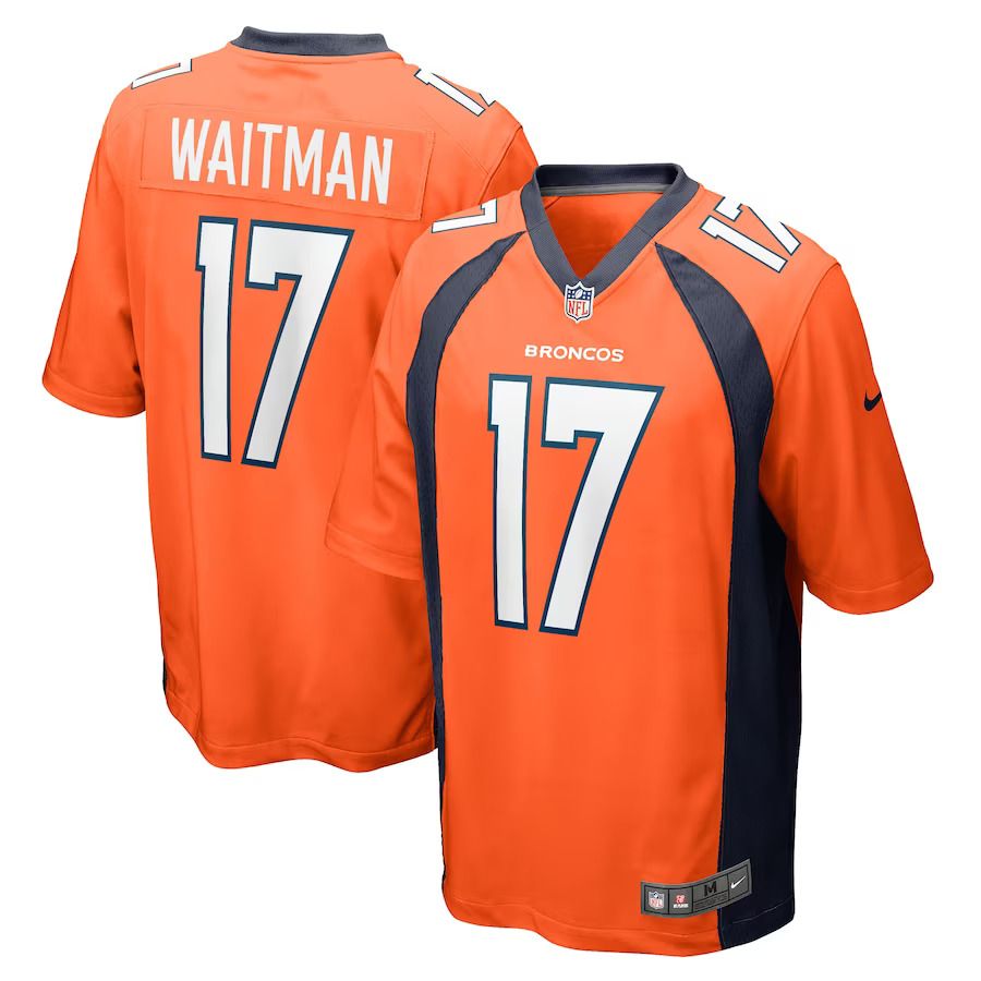 Men Denver Broncos 17 Corliss Waitman Nike Orange Game Player NFL Jersey